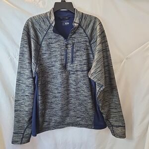 Voormi Men's 1/4 Zip Pullover Wool Blend Midlayer Sweatshirt Blue Gray Sz XL USA